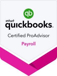 Certified QuickBooks Payroll ProAdvisor badge for nationwide virtual bookkeeping services QuickBooks Online
